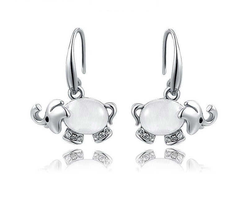 Platinum Plated Isabel Earrings with Simulated Diamond