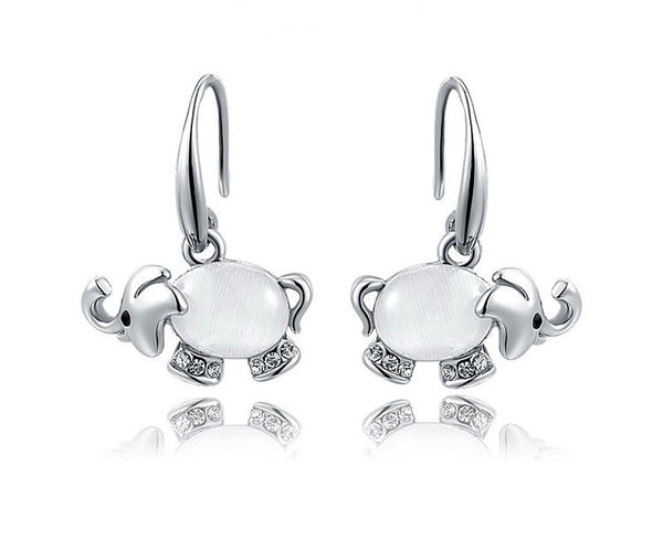 Platinum Plated Isabel Earrings with Simulated Diamond