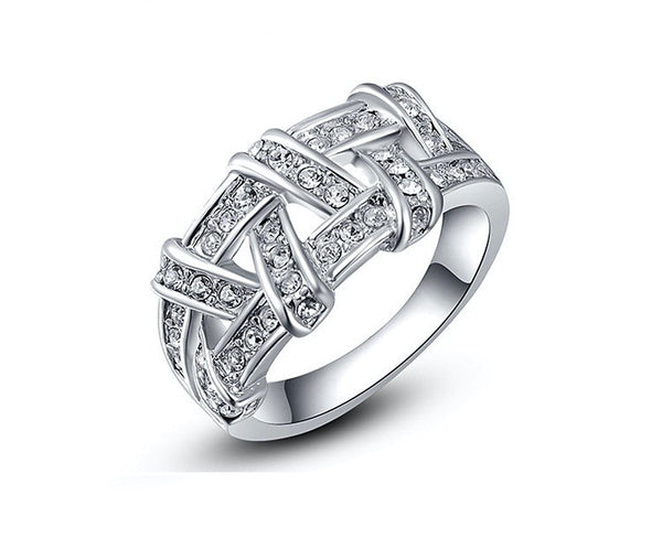 Platinum Plated Isabel Ring with Simulated Diamond
