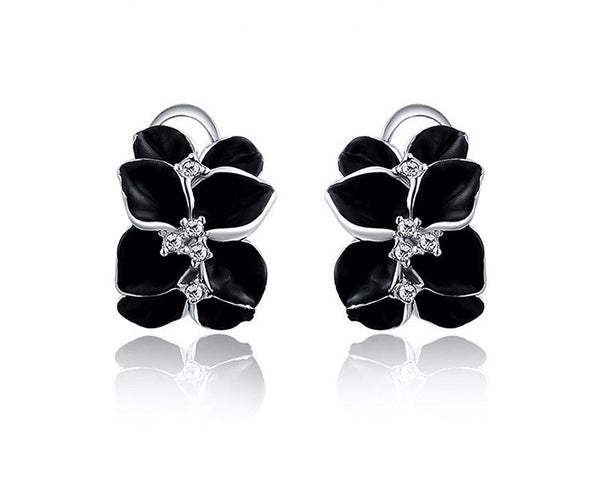 Platinum Plated Isla Earrings with Simulated Diamond