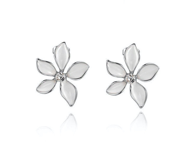Platinum Plated Itzel Earrings with Simulated Diamond