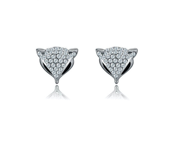 Platinum Plated Jamie Earrings with Simulated Diamond
