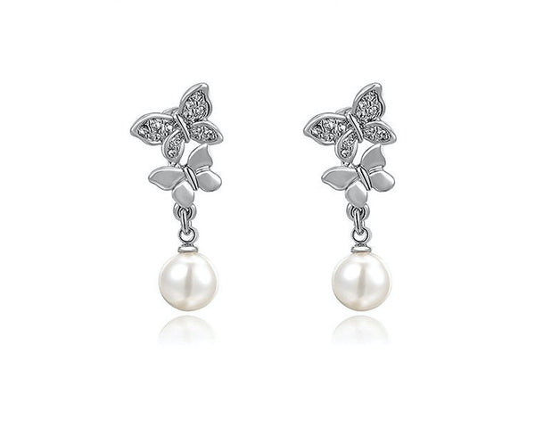 Platinum Plated Janiyah Earrings with Simulated Diamond