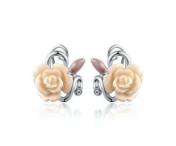 Platinum Plated Jayleen Earrings with Simulated Diamond