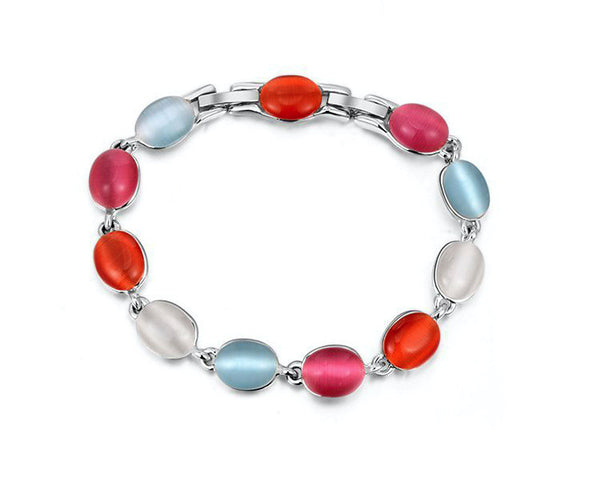 Platinum Plated Josephine Bracelet with Simulated Diamond