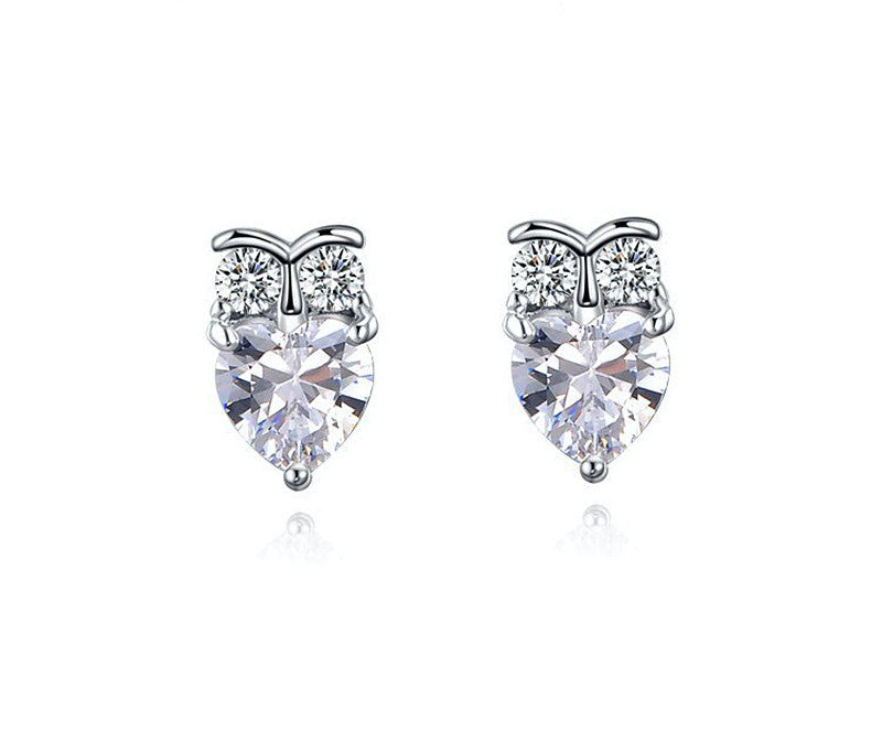 Platinum Plated Juniper Earrings with Simulated Diamond