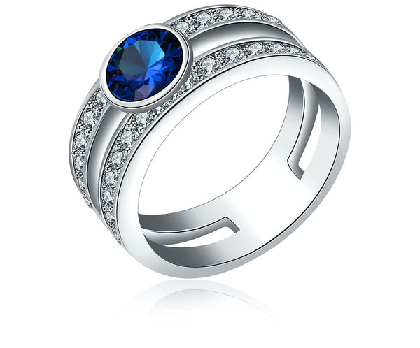 Platinum Plated Kaelyn Ring with Simulated Diamond