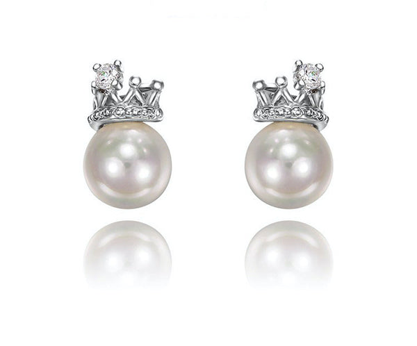 Platinum Plated Katelyn Earrings with Simulated Diamond