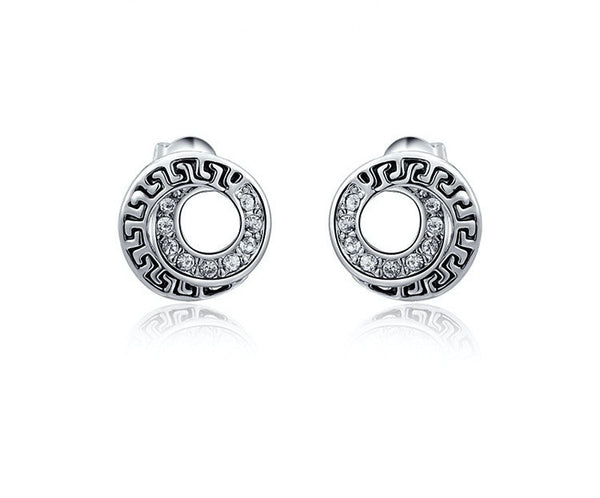 Platinum Plated Katherine Earrings with Simulated Diamond