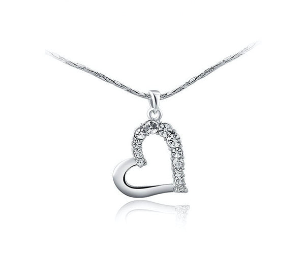 Platinum Plated Katherine Necklace with Simulated Diamond