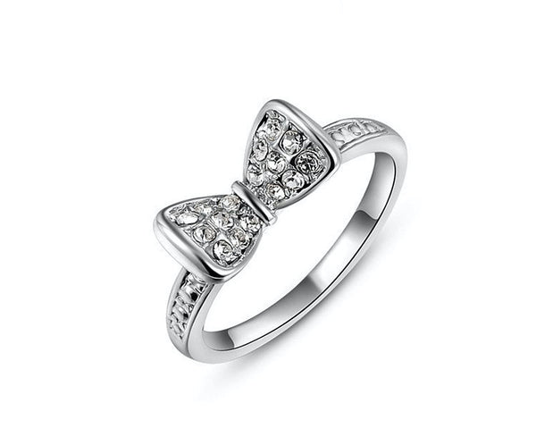 Platinum Plated Kendall Ring with Simulated Diamond