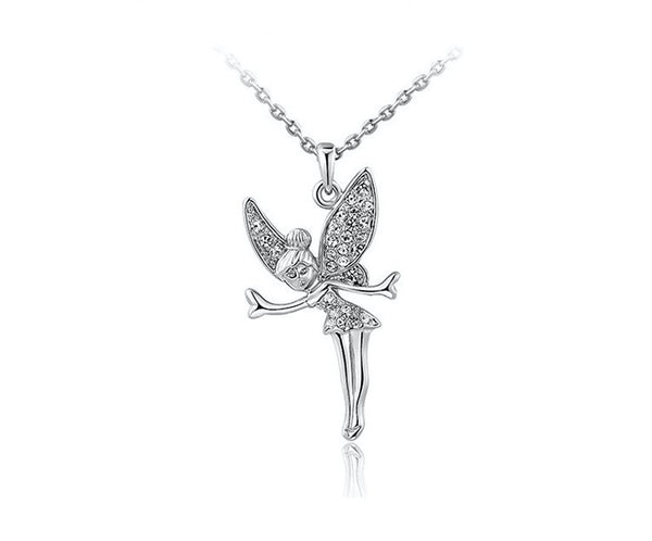 Platinum Plated Kennedy Necklace with Simulated Diamond