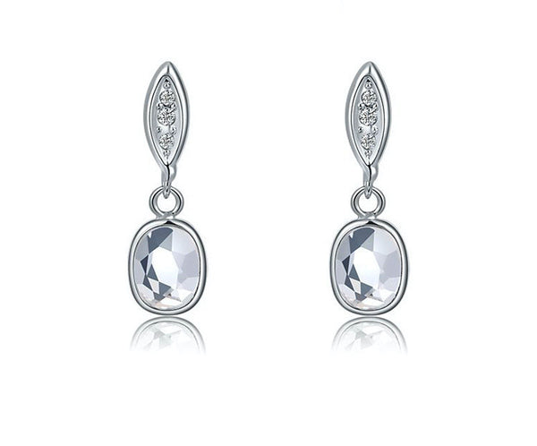 Platinum Plated Kinley Earrings with Simulated Diamond