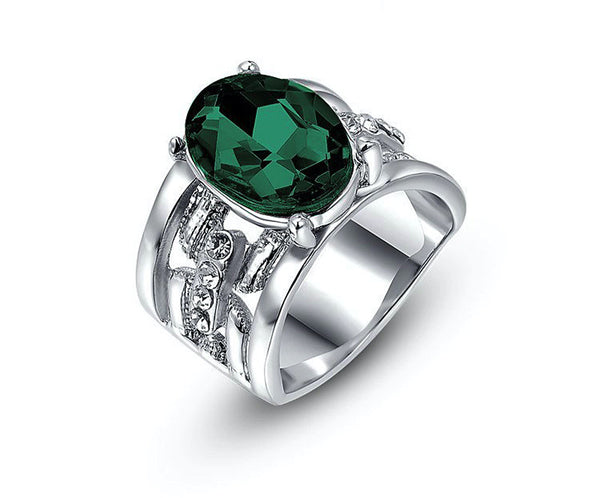 Platinum Plated Kinley Ring with Simulated Diamond