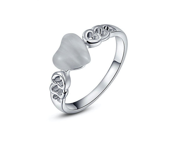 Platinum Plated Kyla Ring with Simulated Diamond