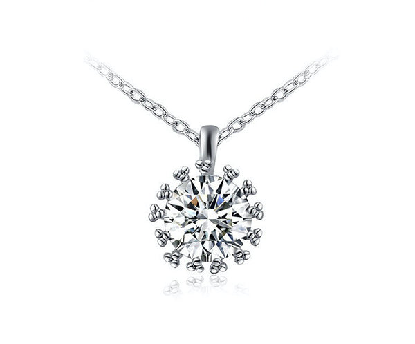 Platinum Plated Kylie Necklace with Simulated Diamond