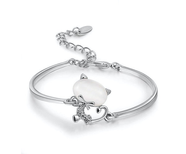 Platinum Plated Layla Bracelet with Simulated Diamond