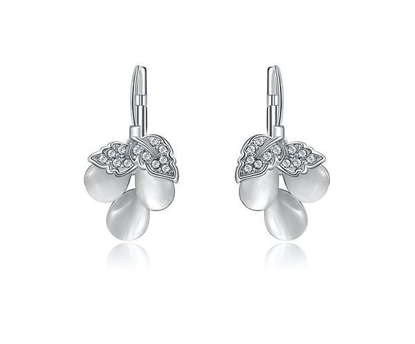Platinum Plated Lilah Earrings with Simulated Diamond