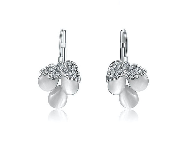 Platinum Plated Lilah Earrings with Simulated Diamond