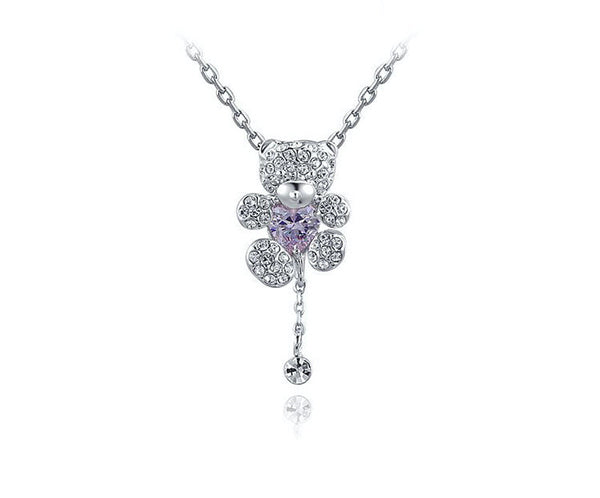 Platinum Plated Liliana Necklace with Simulated Diamond