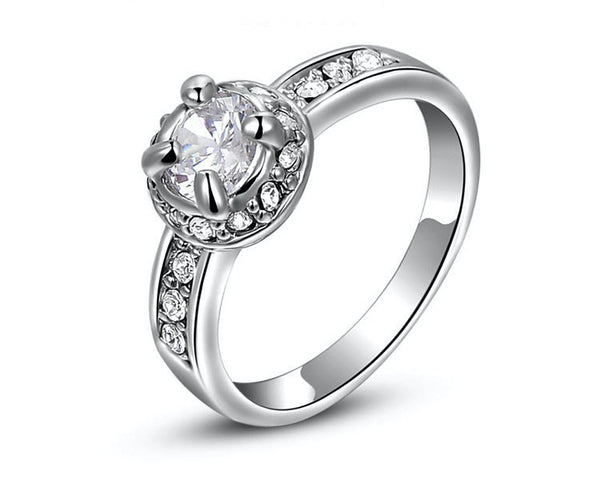 Platinum Plated Lyla Ring with Simulated Diamond