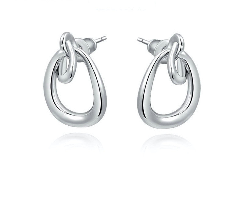 Platinum Plated Madelyn Earrings with Simulated Diamond
