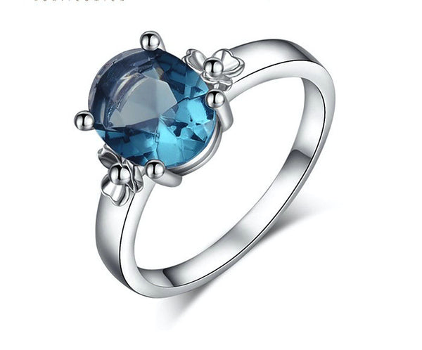 Platinum Plated Madelyn Ring with Simulated Diamond