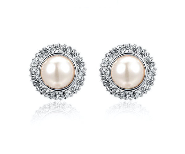 Platinum Plated Makayla Earrings with Simulated Diamond