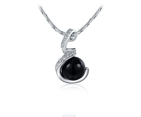 Platinum Plated Makayla Necklace with Simulated Diamond