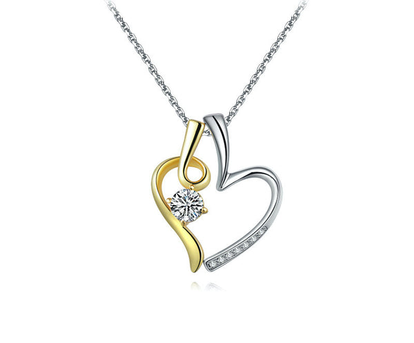 Platinum Plated Makenna Necklace with Simulated Diamond