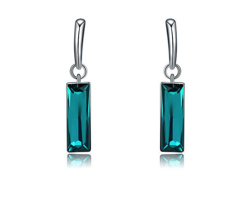 Platinum Plated Margaret Earrings with Simulated Diamond