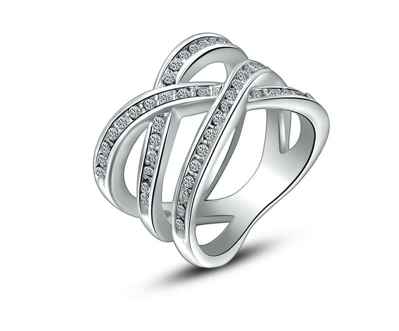 Platinum Plated Margaret Ring with Simulated Diamond