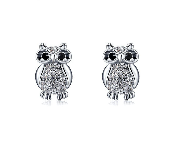 Platinum Plated Melanie Earrings with Simulated Diamond