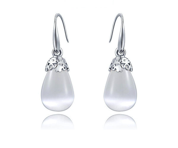 Platinum Plated Melissa Earrings with Simulated Diamond