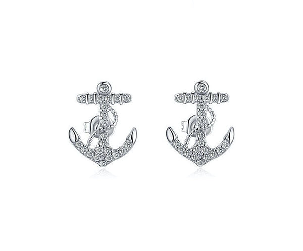 Platinum Plated Melody Earrings with Simulated Diamond