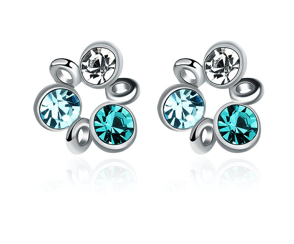 Platinum Plated Michaela Earrings with Simulated Diamond