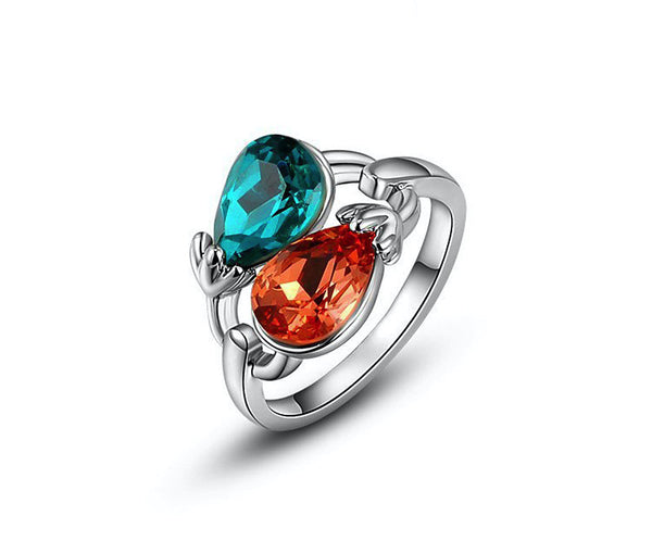 Platinum Plated Millie Ring with Simulated Diamond