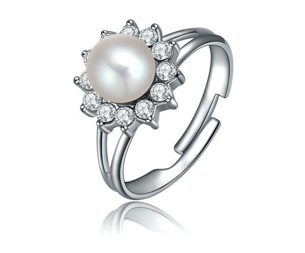 Platinum Plated Miracle Ring with Simulated Diamond
