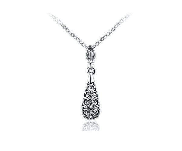 Platinum Plated Morgan Necklace with Simulated Diamond