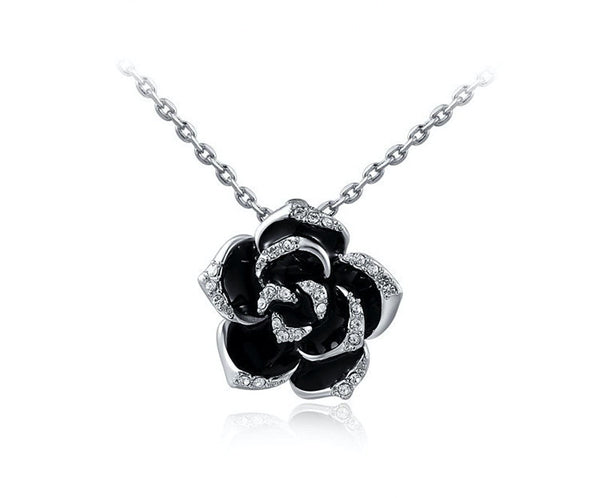Platinum Plated Naomi Necklace with Simulated Diamond