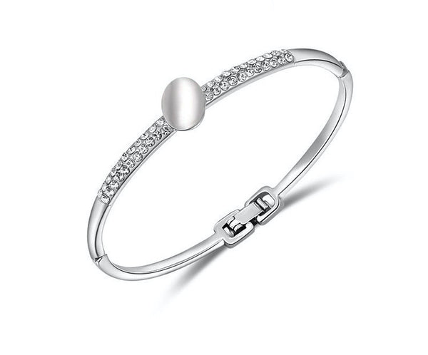 Platinum Plated Nevaeh Bracelet with Simulated Diamond