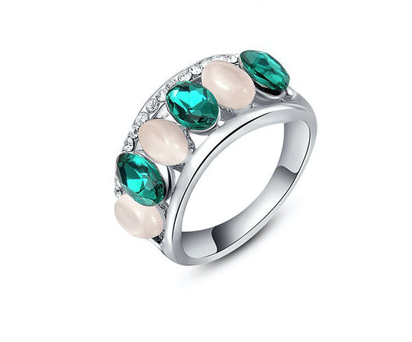 Platinum Plated Nina Ring with Simulated Diamond