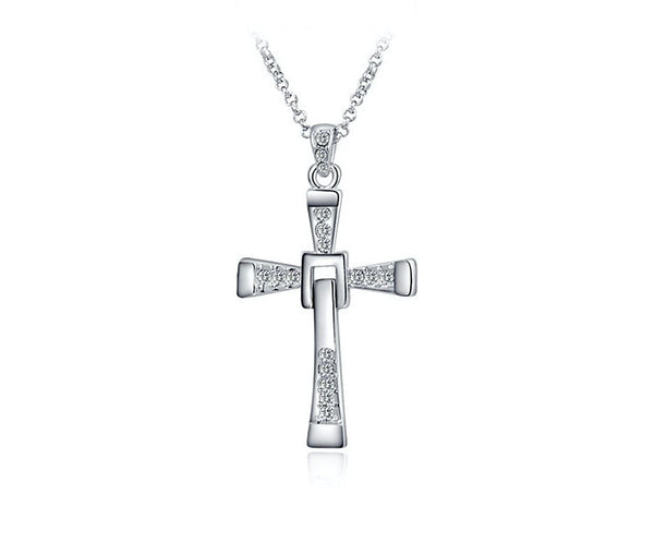 Platinum Plated Norah Necklace with Simulated Diamond