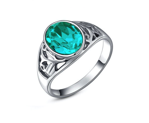 Platinum Plated Paige Ring with Simulated Diamond