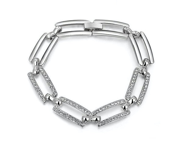 Platinum Plated Peyton Bracelet with Simulated Diamond