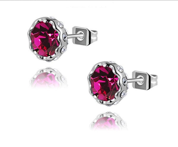 Platinum Plated Peyton Earrings with Simulated Diamond
