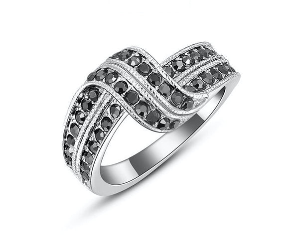 Platinum Plated Quinn Ring with Simulated Diamond