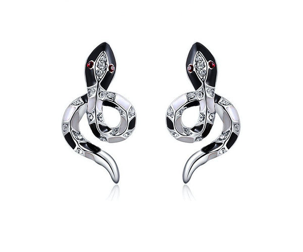Platinum Plated Reagan Earrings with Simulated Diamond