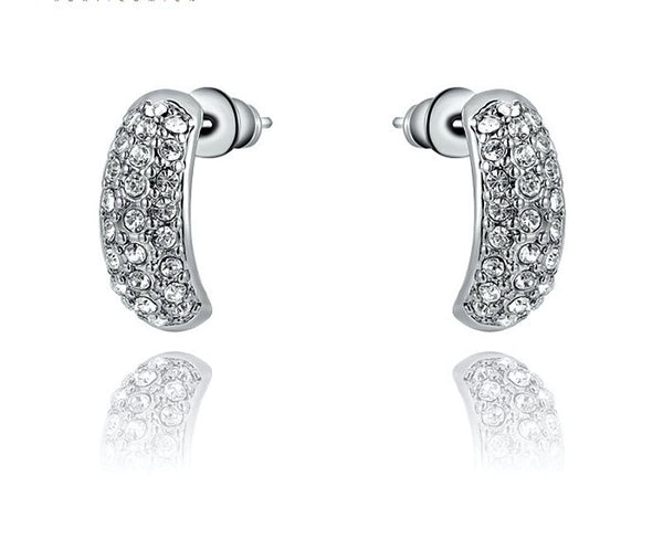 Platinum Plated Rebecca Earrings with Simulated Diamond