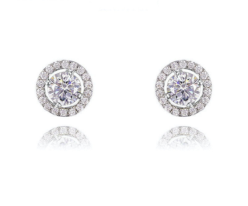 Platinum Plated Rylee Earrings with Simulated Diamond